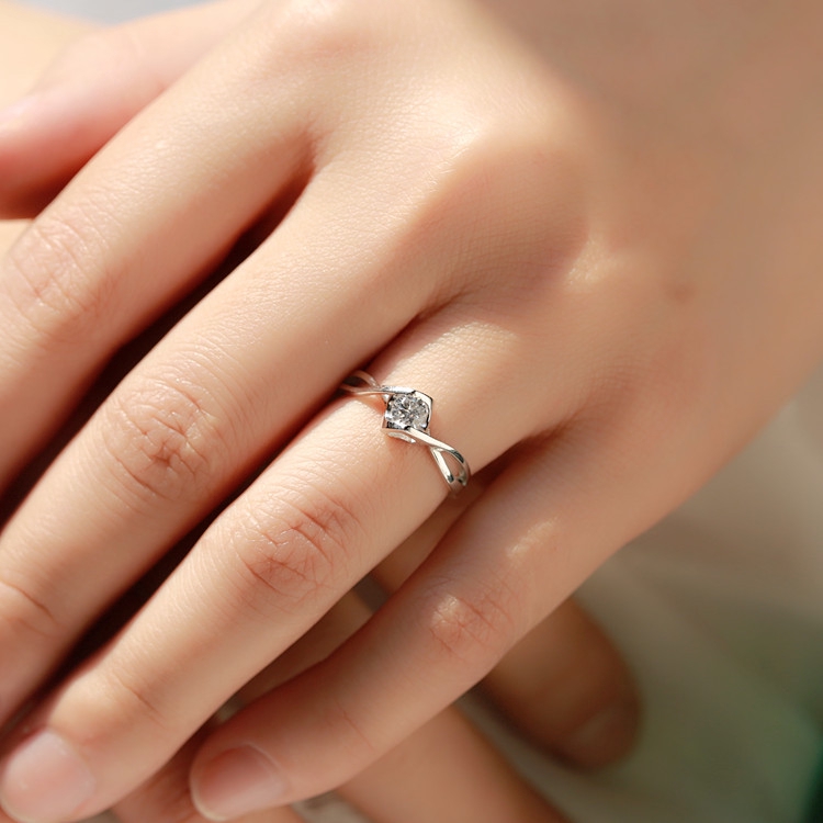 Nhẫn dành cho đám cưới mạ bạc S925 với đá Zircon