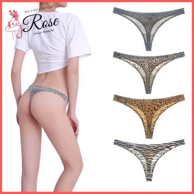 SET 5 Quần Lọt Khe Cao Cấp Họa Tiết Báo Âu Mỹ Quần Lót KHÔNG ĐƯỜNG MAY Rose 86308