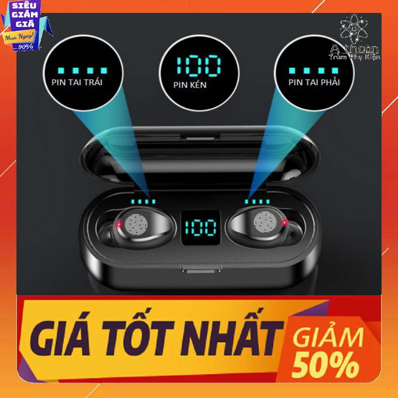 🖤Cao Cấp🖤Tai nghe Amoi F9 cảm ứng tai nghe bluetooth 5.0 Bass nghe cực hay pin trâu bảo hành đổi mới