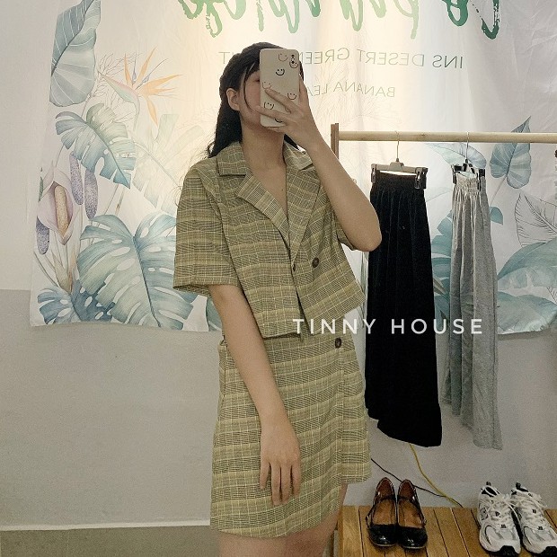 Set áo vest croptop mix chân váy siêu xinh (Ảnh thật) | BigBuy360 - bigbuy360.vn