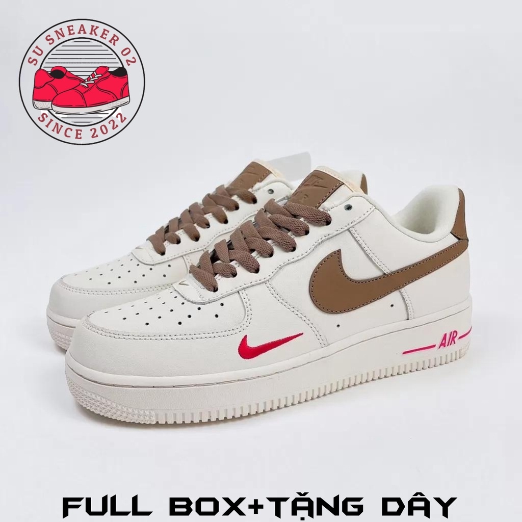 Giày thể thao AF1 vệt nâu, Giày sneaker air force 1 vệt nâu nam nữ mẫu mới nhất 2022 bản đẹp full box bill tặng kèm dây