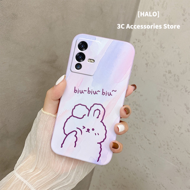 Ốp Điện Thoại In Hình Thỏ Và Lá Phong Nhiều Màu Sắc Cho Vivo V23 5G V23E v15 Pro