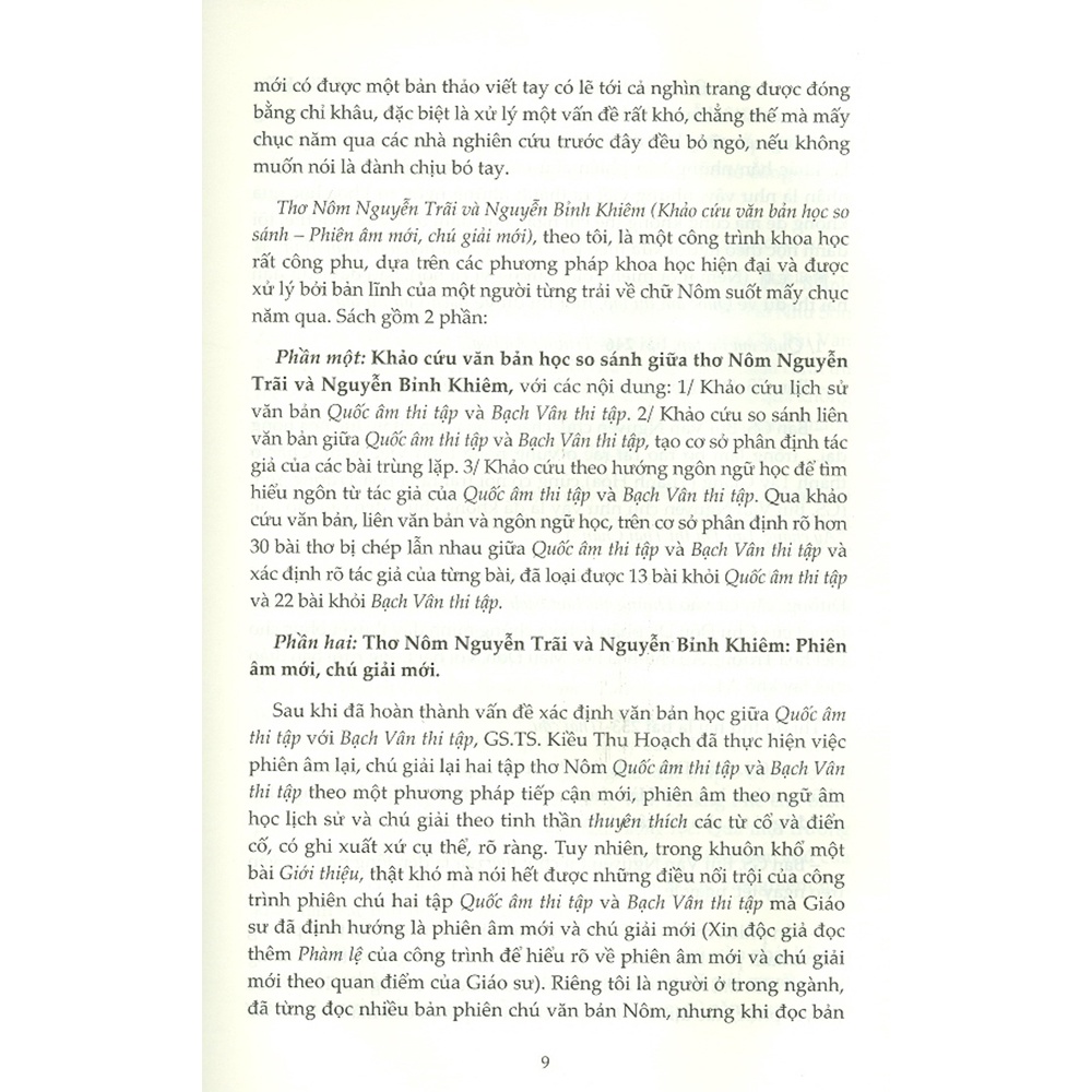 Sách - Thơ Nôm - Nguyễn Trãi Và Nguyễn Bỉnh Khiêm: Khảo Cứu Văn Bản Học So Sánh (Phiên Âm Mới, Chú Giải Mới) (Bìa Cứng)