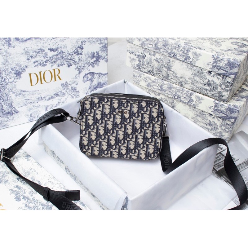 Túi đeo chéo nam Dior oblique 2020 CD da thật cao cấp