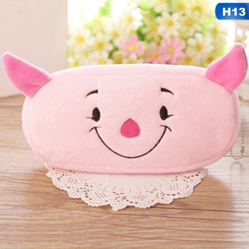 Bóp Viết Lông Nhung Mềm Cỡ Lớn Có Khóa Kéo Họa Tiết Hoạt Hình Sáng Tạo