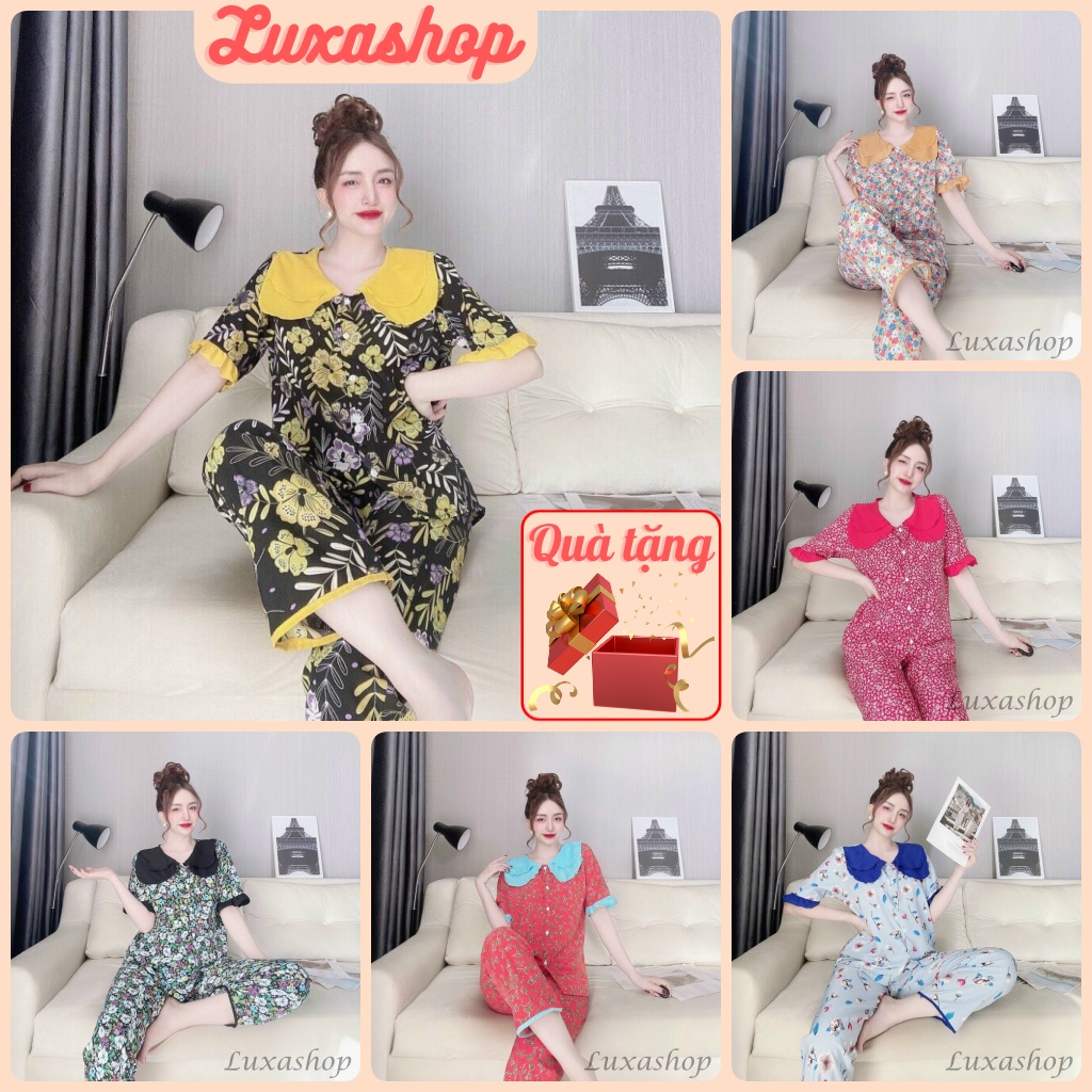 Đồ Ngủ Nữ, Set Đồ Bộ Pijama Lụa Tiểu Thư Siêu Xinh Freesize dưới 55kg TN16 - Luxa shop
