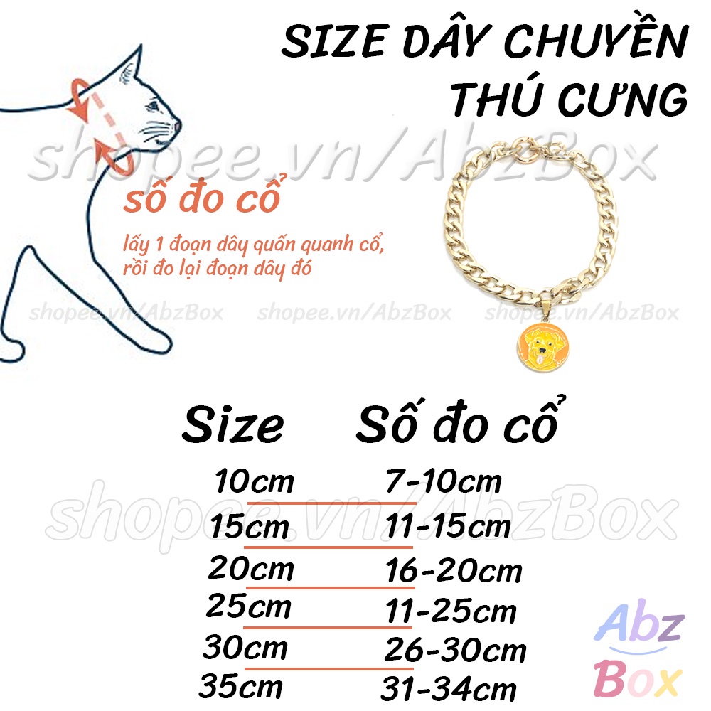 Vòng cổ chó mèo - Dây chuyển cho thú cưng Abz Box