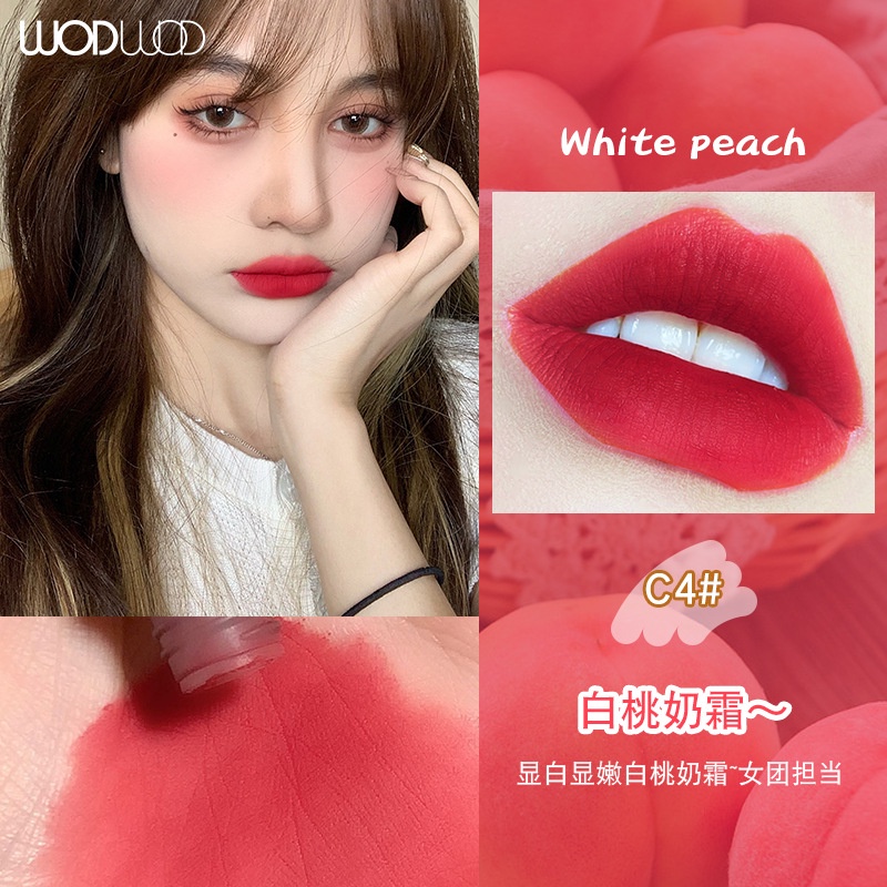 [Hàng mới về] Son lì Wodwod chất son mềm mịn như nhung màu trắng đào | BigBuy360 - bigbuy360.vn
