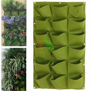 Túi trồng cây treo tường 18 túi Xanh - Đen