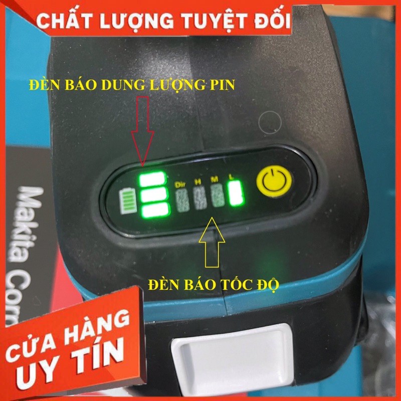 MÁY CHUYÊN VÍT MAKITA 198V 5Ah KHÔNG CHỔI THAN 2 Pin. BỘ PHỤ KIỆN NHƯ HÌNH