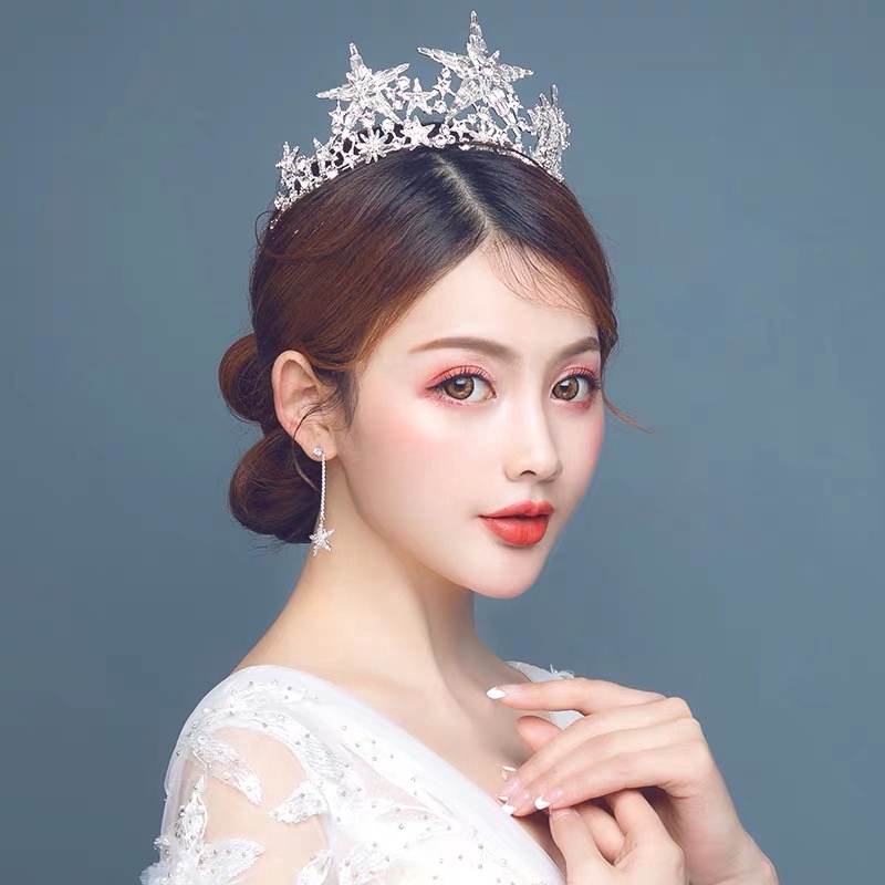 Vương miện đính kim cương nhân tạo hình dạng ngôi sao dành cho nữ giới