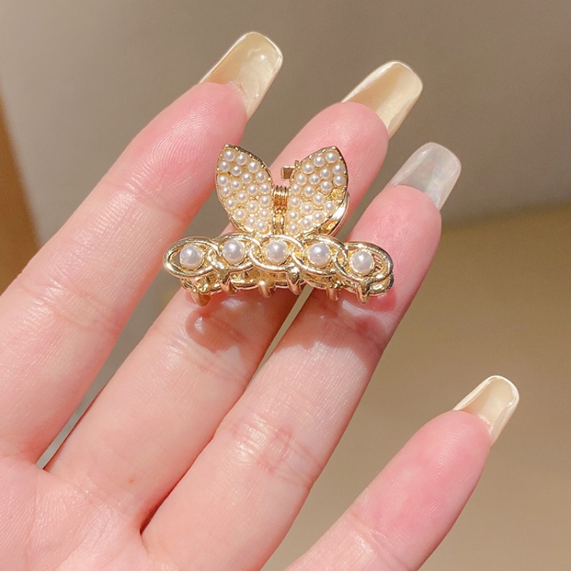 Kẹp Tóc Kim Loại Hình Tai Thỏ Đính Ngọc Trai Giả Thời Trang Hàn Quốc