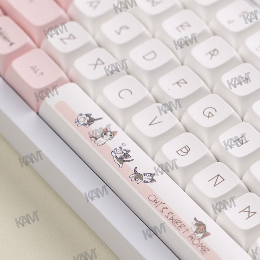 Kam XDA Keycaps PBT Thăng hoa 138 Phím Phô mai dễ thương Đèn nền mèo làm thủ công Keycaps thủ công cho 108/104/100/98/87/84/68/61 Phím ikbcc RK61 GMMK Pro Bàn phím cơ Cherry Mx Switch DYE-SUBB