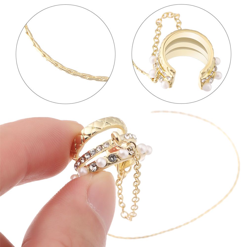 Bông tai dạng kẹp dáng dài nhiều lớp đính đá zircon lấp lánh phối tua rua cho nữ
