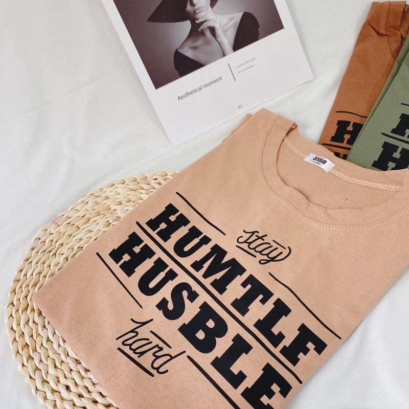 Áo phông 3158, áo thun studio1996 form rộng chất cotton in hình HUM