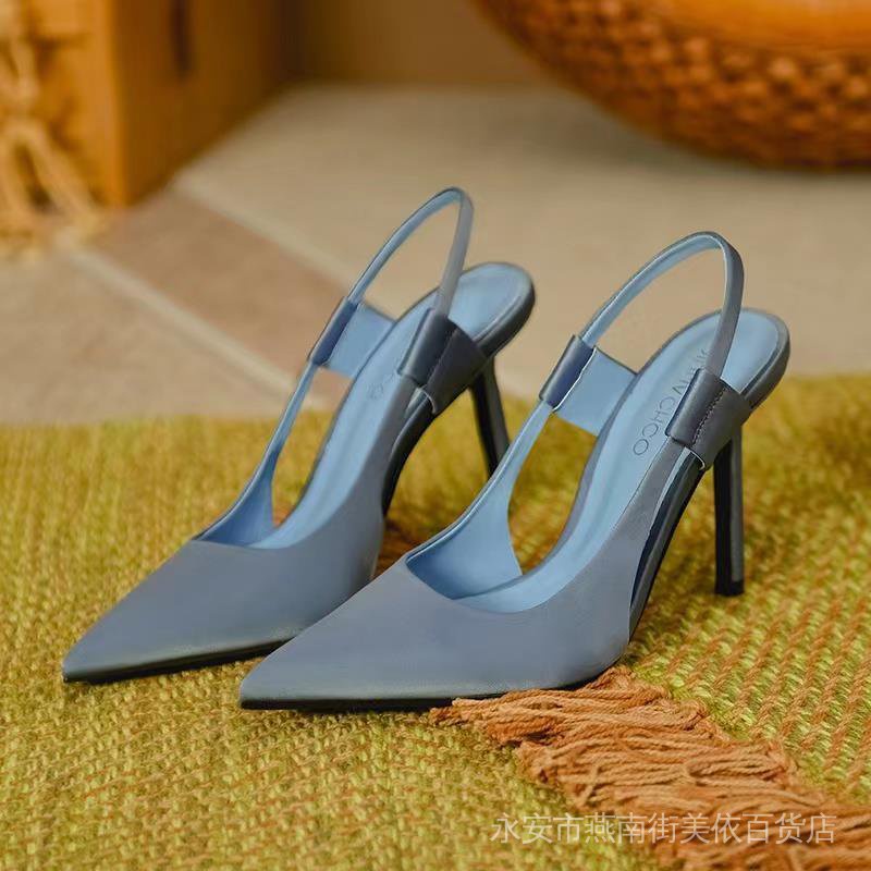 Giày Cao Gót Mũi Nhọn Màu Hồng Thời Trang Pháp Hàng Mới 2022