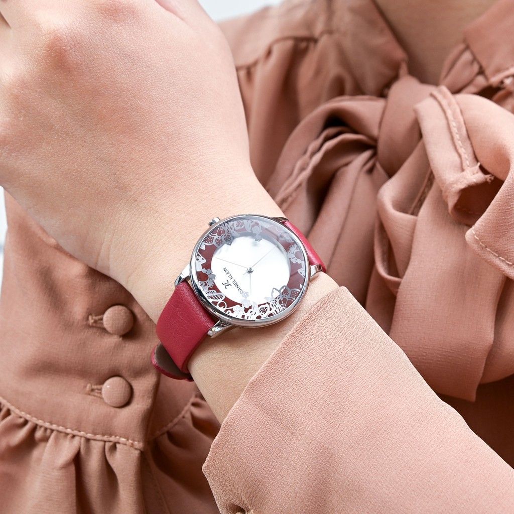 Đồng hồ Nữ Daniel Klein Floral Motifs Red Ladies DK.1.12552.5