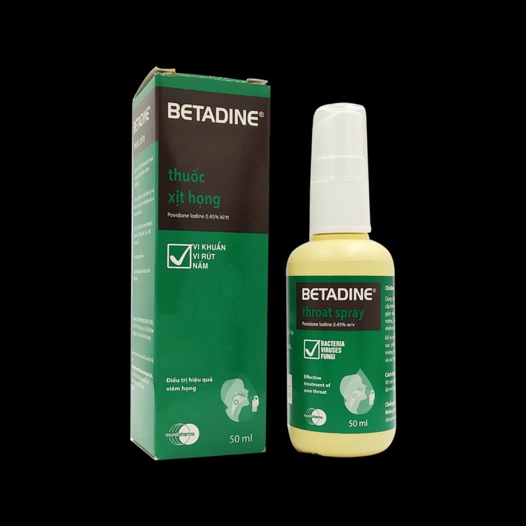 BETADINE Throat spray 50ml - Dung dịch xịt họng ngăn ngừa và sát khuẩn