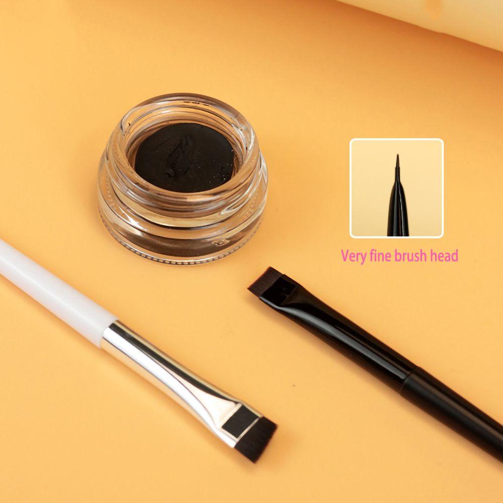 Cọ Trang Điểm Kẻ Mắt / Lông Mày Lưỡi CLEOES Màu Trắng Đen Nhỏ Gọn Dành Cho Người Mới Bắt Đầu