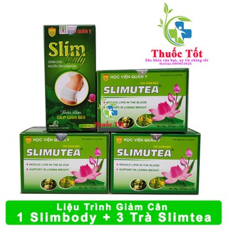 [ Chính Hãng ] Liệu trình Giảm Cân hiệu Quả 1 Slimbody +3 Trà Slimutea Học Viện Quân Y