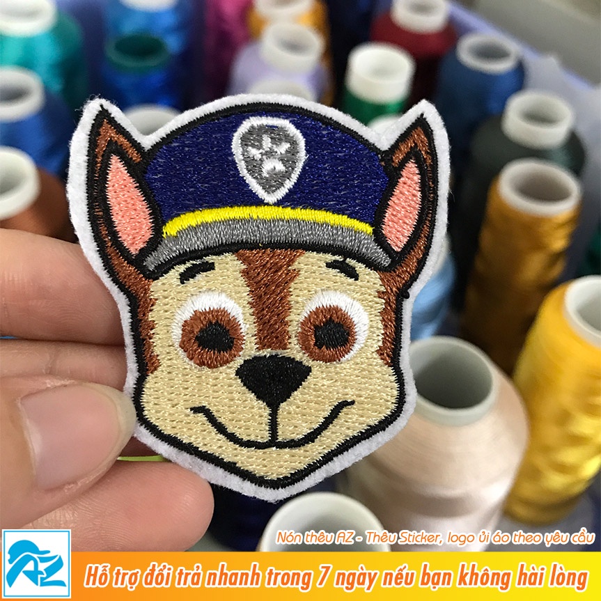Patch vải thêu hình logo chó cứu hộ paw patrol - Sticker ủi vá quần áo S202