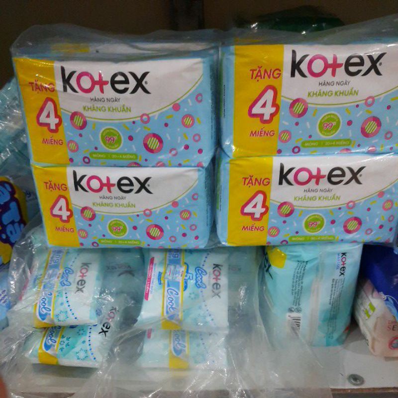 Băng Vệ Sinh Kotex Hằng Ngày Hương Tự Nhiên Kháng Khuẩn 20 miếng (tặng 4miếng hằng ngày)