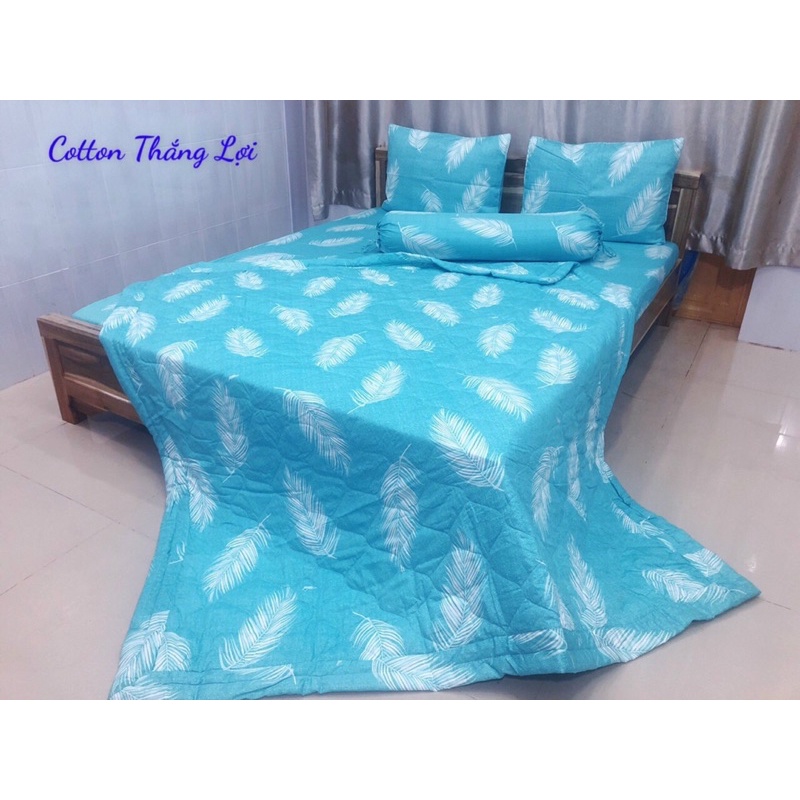 SET 5 MÓN {size drap 1m6,1m8}VẢI COTTON THẮNG LỢI 100% CÓ LOGO CTY