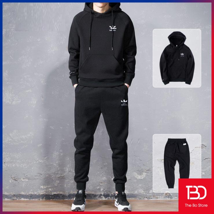 Bộ Nỉ Hoodie Nam Cao Cấp, Bộ Quần Áo Thu Đông Thể Thao Nam Chất Nỉ Co Giãn Dày Dặn Trẻ Trung Năng Động