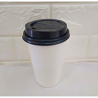 50 ly giấy trắng trơn 16oz – 480 ml có nắp | ly giấy cafe | ly giấy 500ml | ly giấy đựng cà phê | cốc giấy
