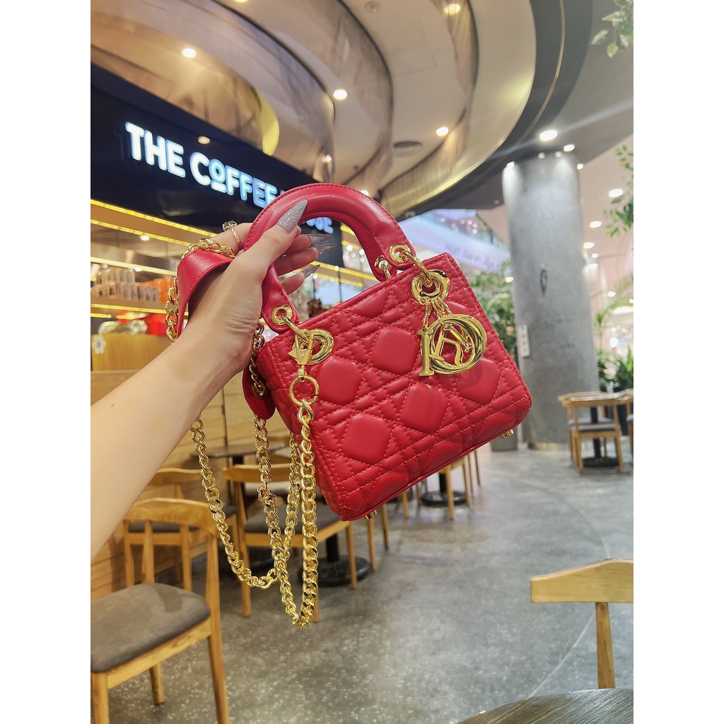 túi sách nữ đeo chéo kết hợp cầm tay-dior size 18