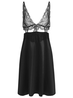 Đầm Ngủ Lụa Phối Ren Sexy