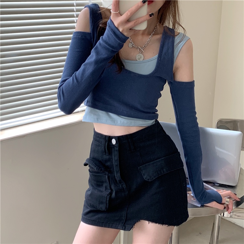 Set áo thun tay dài phối quần dài thời trang mùa thu cho nữ