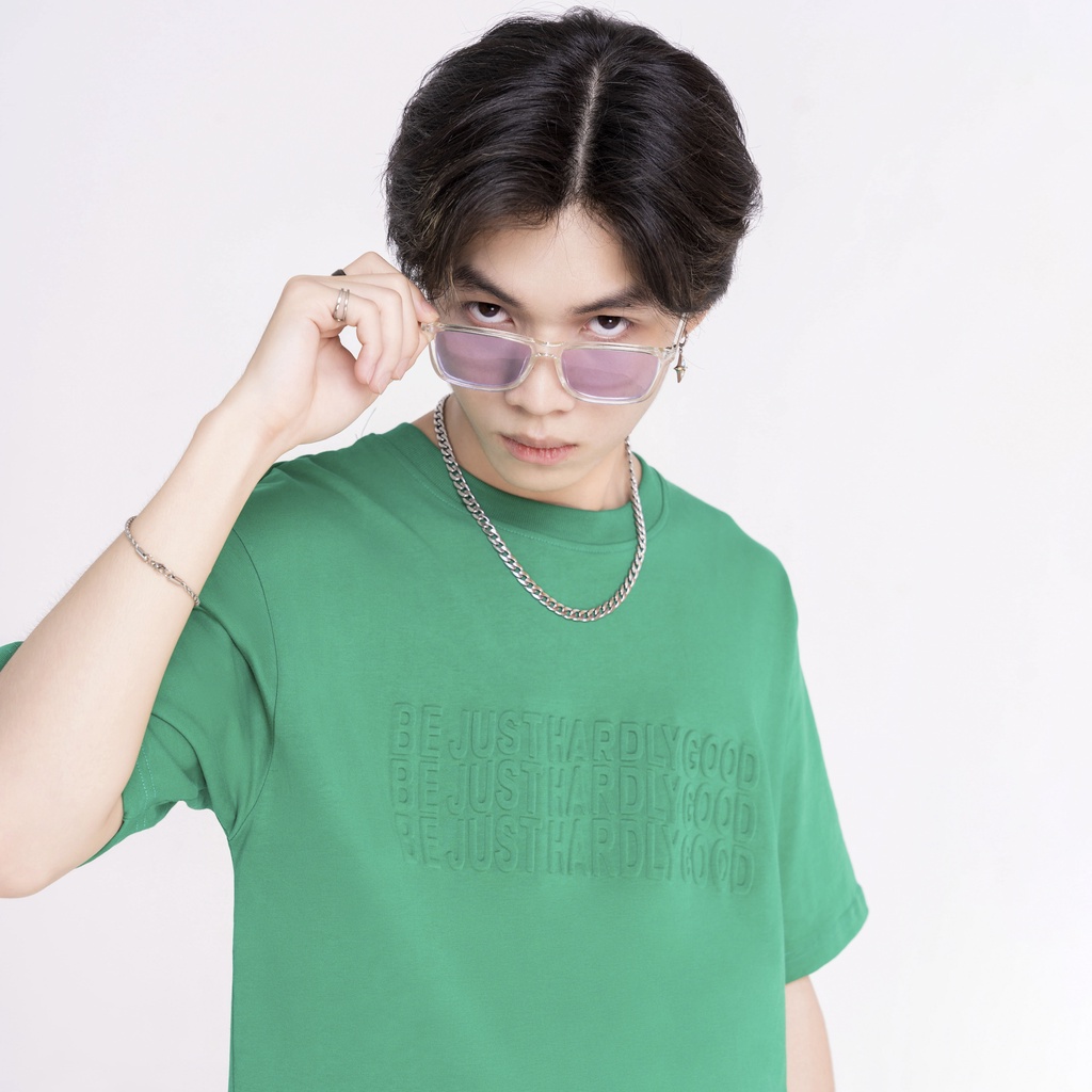 Áo Thun Unisex BJHG dập nổi BE JUST HARDLY GOOD phông tay lỡ nam nữ form rộng Local Brand