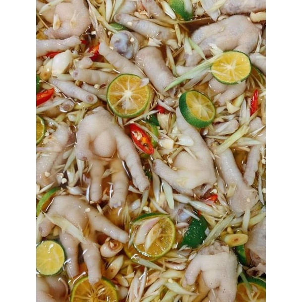 Chân gà rút xương ngâm sả tắc hôp 500g không tính nước