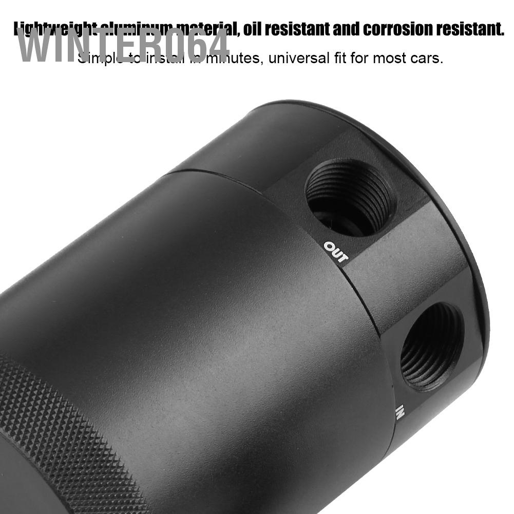 Bình chứa dầu động cơ xe hơi bằng nhôm hai lỗ đa năng Bộ dụng cụ bình chứa khí nén có thể bắt được Màu đen Winter064