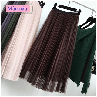 Chân váy xếp ly lưới max đẹp V0011