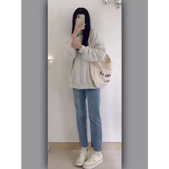 Quần jean nữ baggy demin bò lai tua form rộng cạp lưng cao ống rộng phong cách Hàn Quốc 415 QJ5 Kozoda