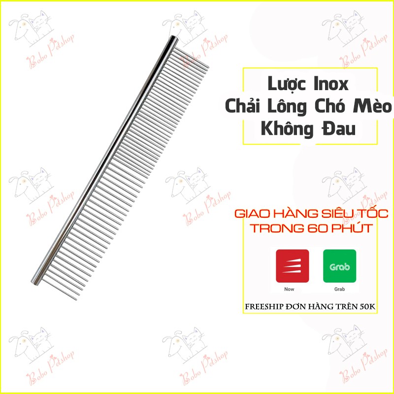 Lược Inox Chải Lông Chó Mèo Lược 2 Đầu Gỡ Rối Lông Chó Mèo Tắm Spa Massage Tại Nhà - Bobo Pet Shop Hà Nội