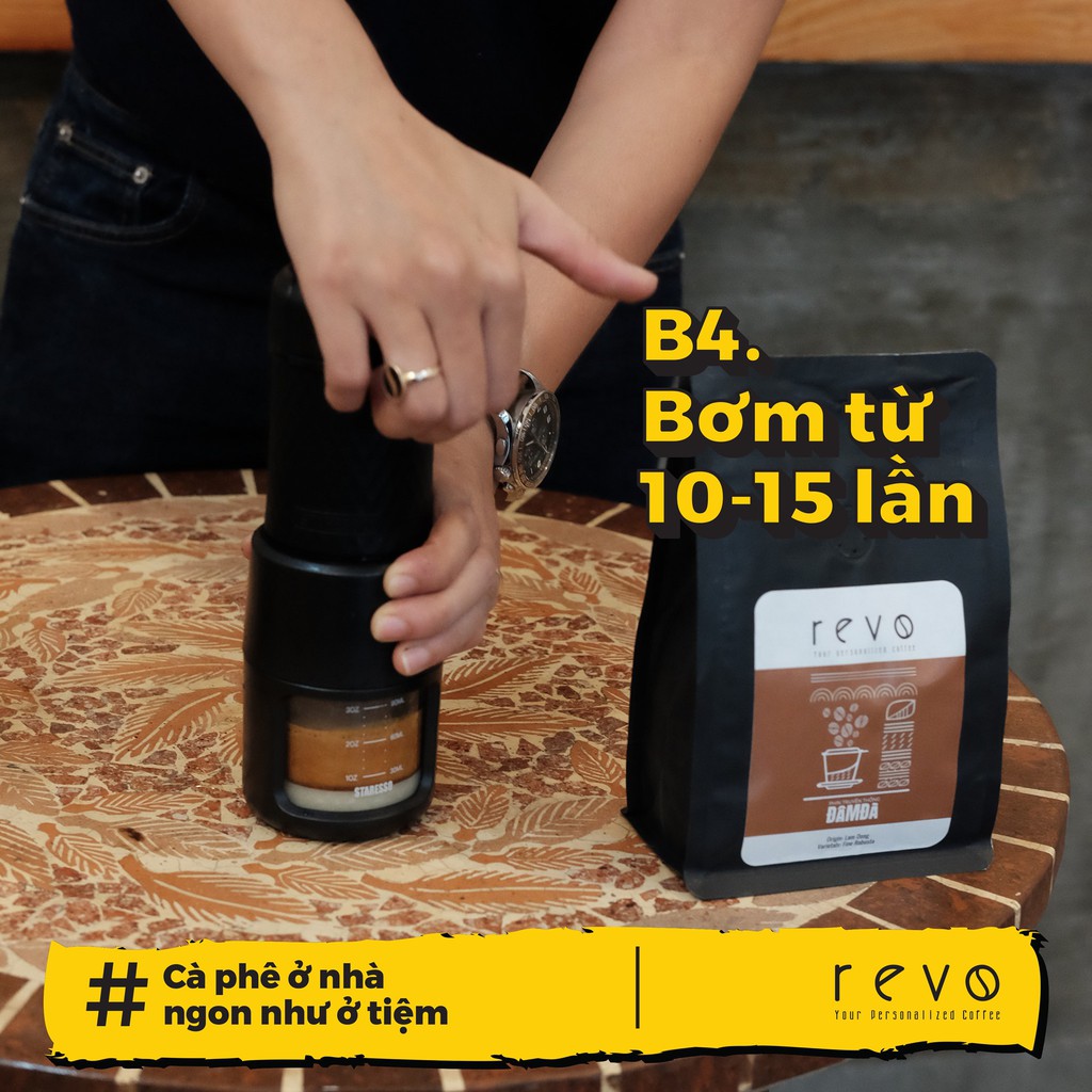 Revo Đậm Đà - Cà Phê Rang Xay Nguyên Chất Pha Phin 100% Robusta Gói 250gr