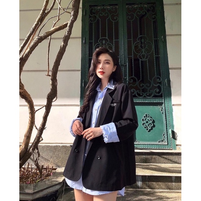 ( ảnh thật) Áo khoác Balzer trơn dáng rộng phong cách Hàn quốc thời trang nữ Linzstore