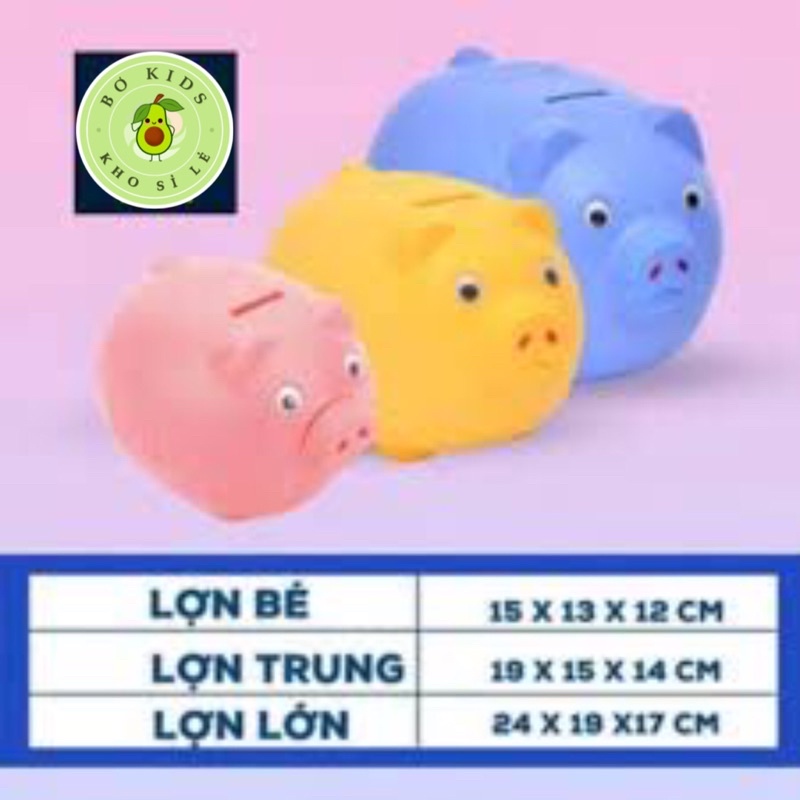 Lợn nhựa tiết kiệm tiền cho bé 3 size Việt Nhật , Ống heo đựng ngộ nghĩnh đáng yêu BOKIDS HBQ