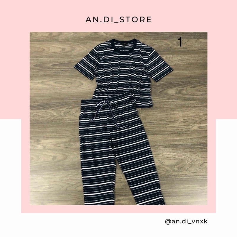 🔸Đồ bộ sọc dài mặc nhà vải mịn - Thương hiệu: Forever21