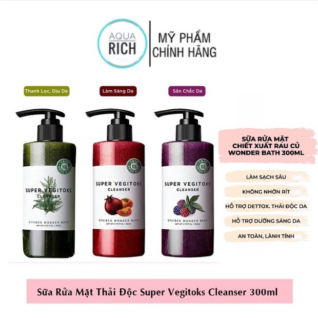 Sữa Rửa Mặt Rau Củ Quả Thải Độc Super Vegitoks 300ML - 130G