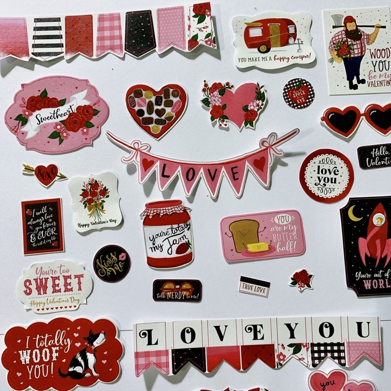 Die cut sticker Sweet heart cắt sẵn - trang trí love box, scrapbook, khung ảnh nổi