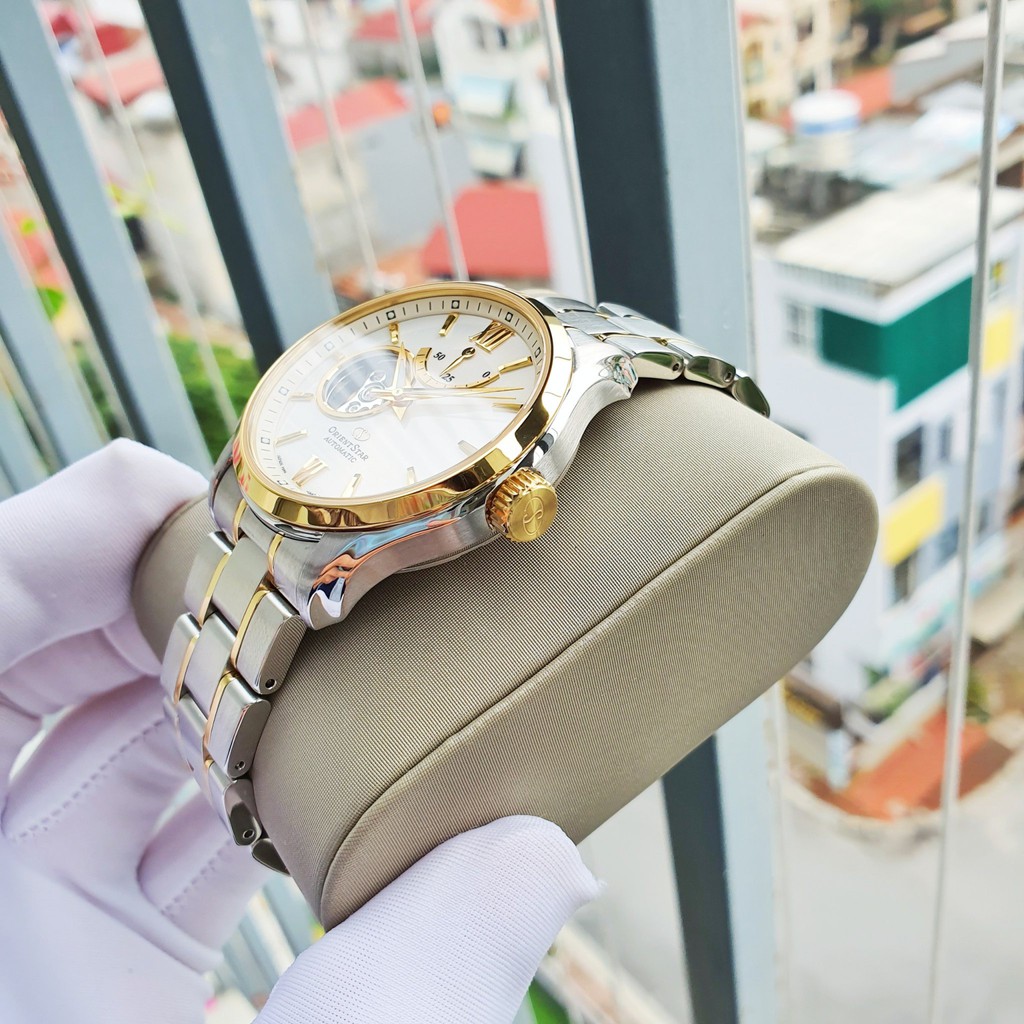 Đồng hồ Nam chính hãng Orient Star RE-AT0004S00B Automatic Demi vàng-Máy cơ tự động-Dây kim loại cao cấp-Size 39mm
