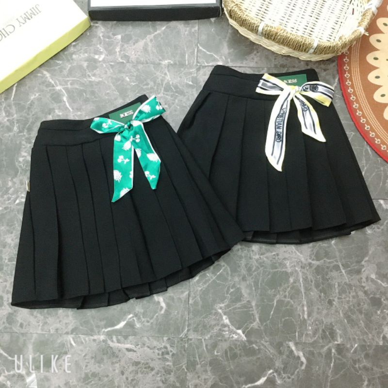 Chân váy xếp ly nơ hông cho bé gái 28-48kg KT