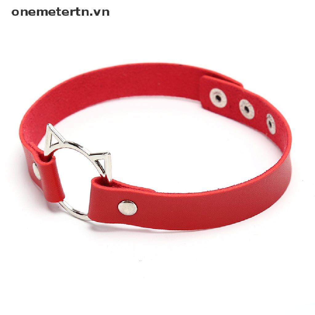 Vòng Cổ Choker Mặt Hình Mèo Khoét Rỗng Có Thể Điều Chỉnh Thời Trang Cho Nữ