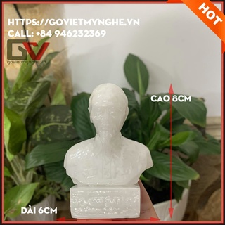 Tượng đá trang trí tượng bán thân bác hồ - đá non nước - cỡ mini - cao 8cm