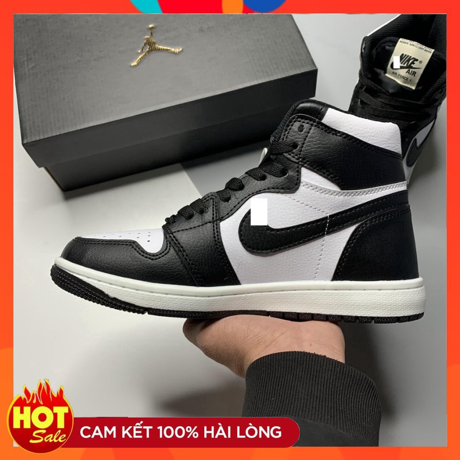 [FREESHIP - XẢ KHO] Giày Jordan Panda, Giày Sneaker Thể Thao JD1 Cao Cổ Màu Đen, Da Nhăn Cao Cấp Full Size Nam Nữ