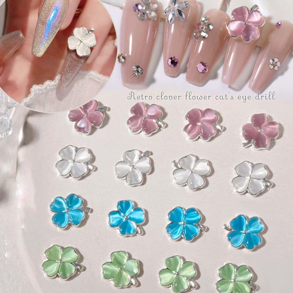 Phụ Kiện Trang Trí Móng Tay Hình Cỏ Bốn Lá Xinh Xắn|Set 5 Phụ Kiện Trang Trí Móng 3D Thời Trang